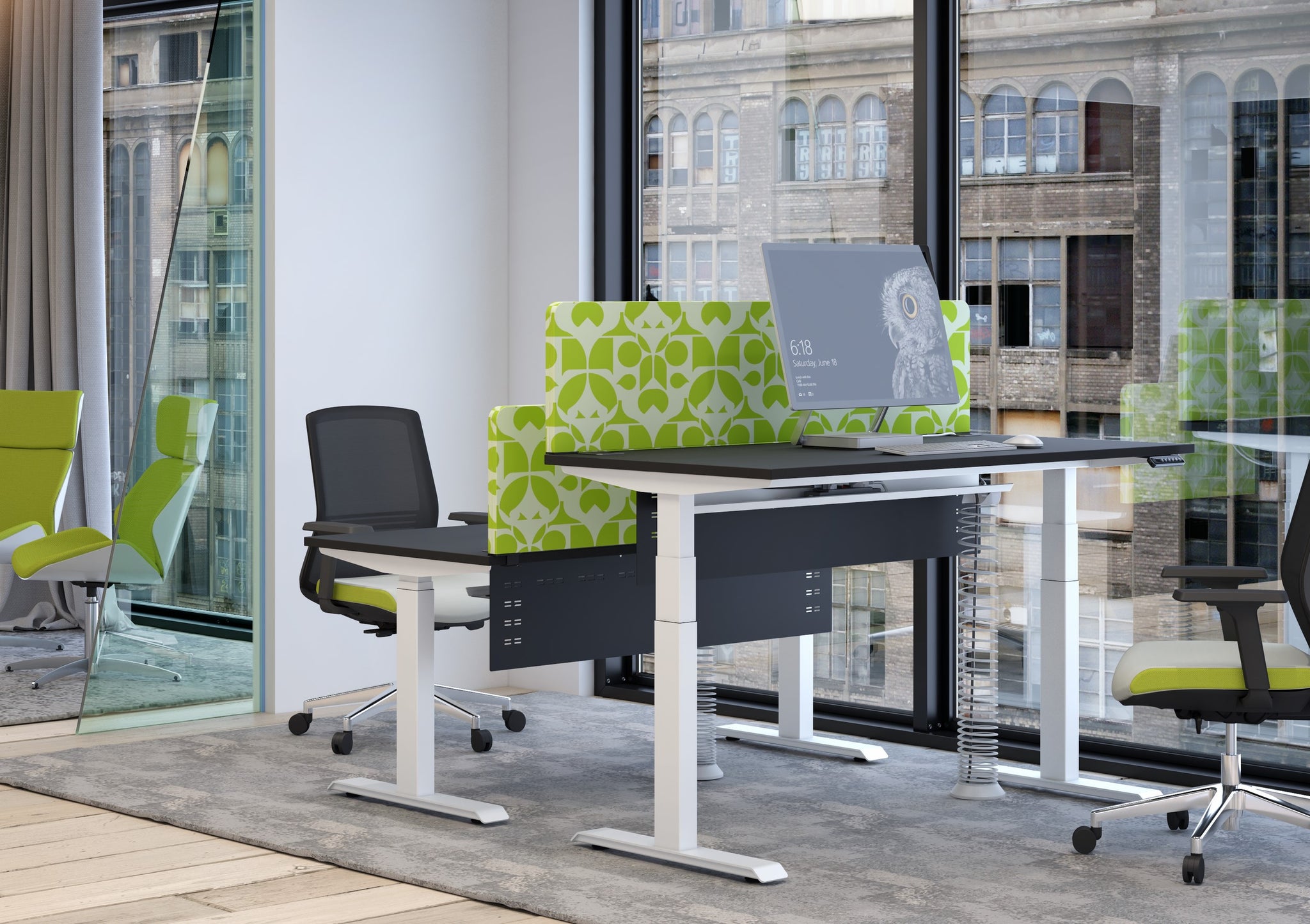 Progress Plus Height Adjustable Sit Stand Veneer Desk