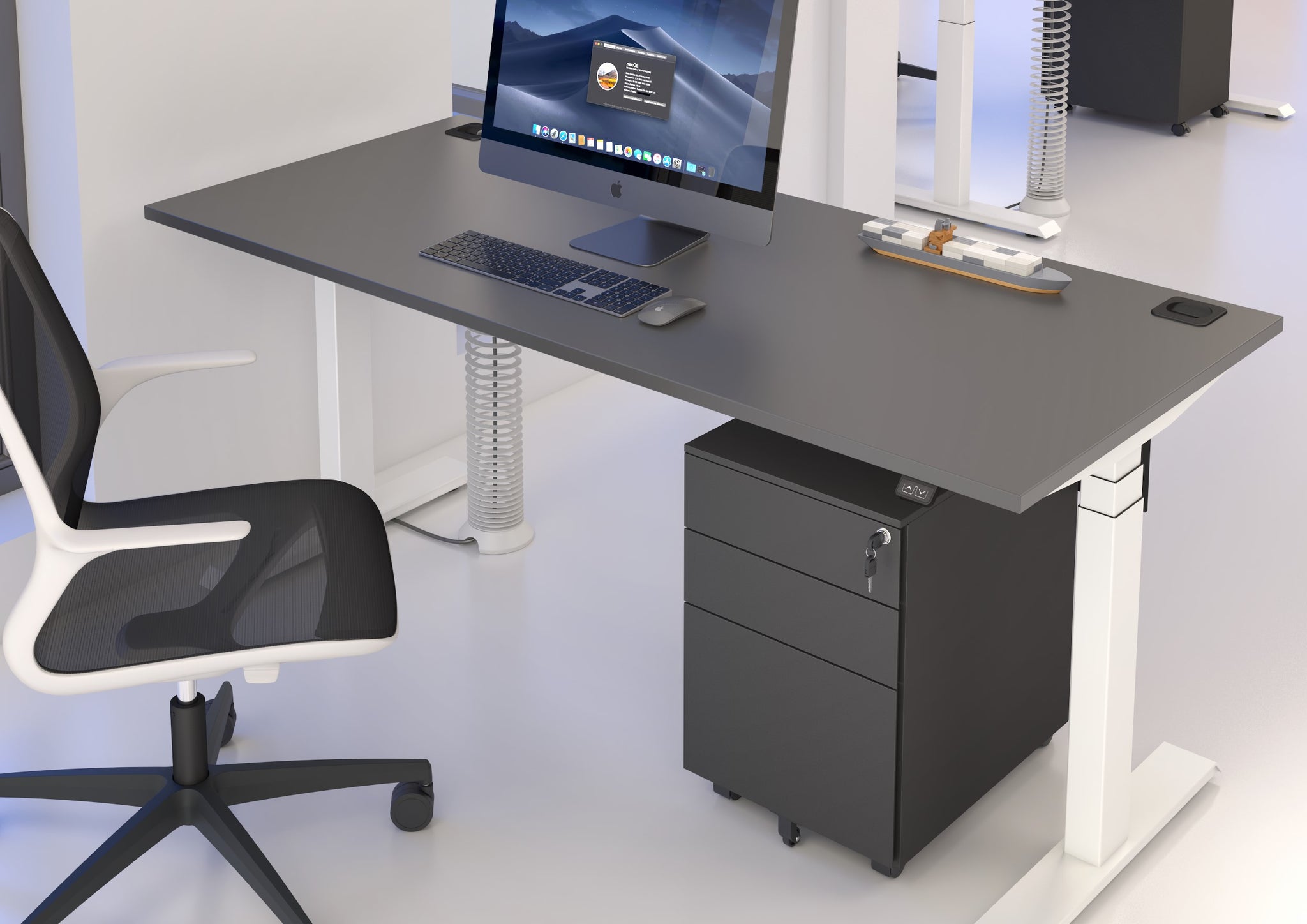 Mobile 3 Drawer Narrow Steel Pedestal