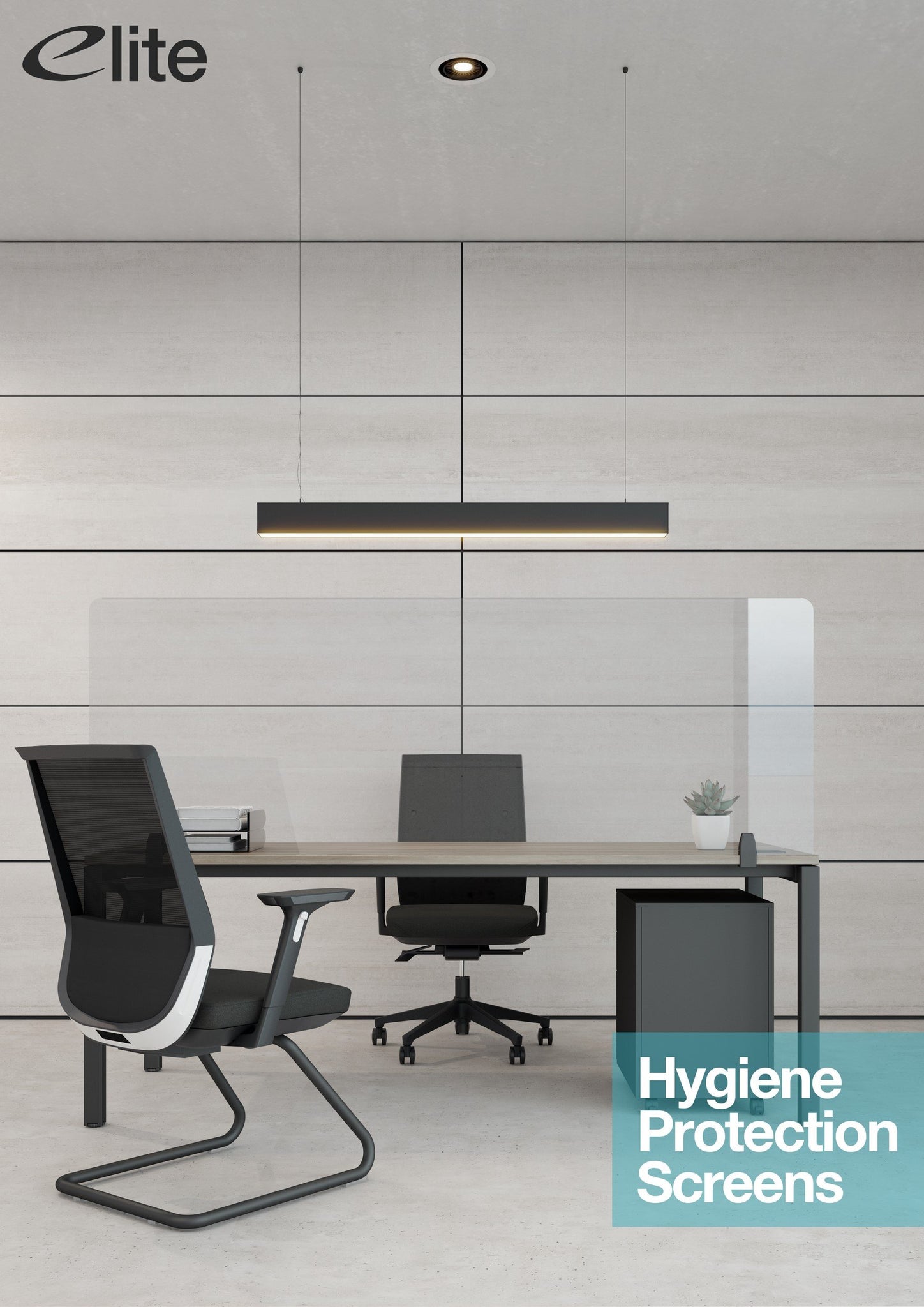 Desk Mounted Hygiene Protection Screen  for Single Desks with Screens