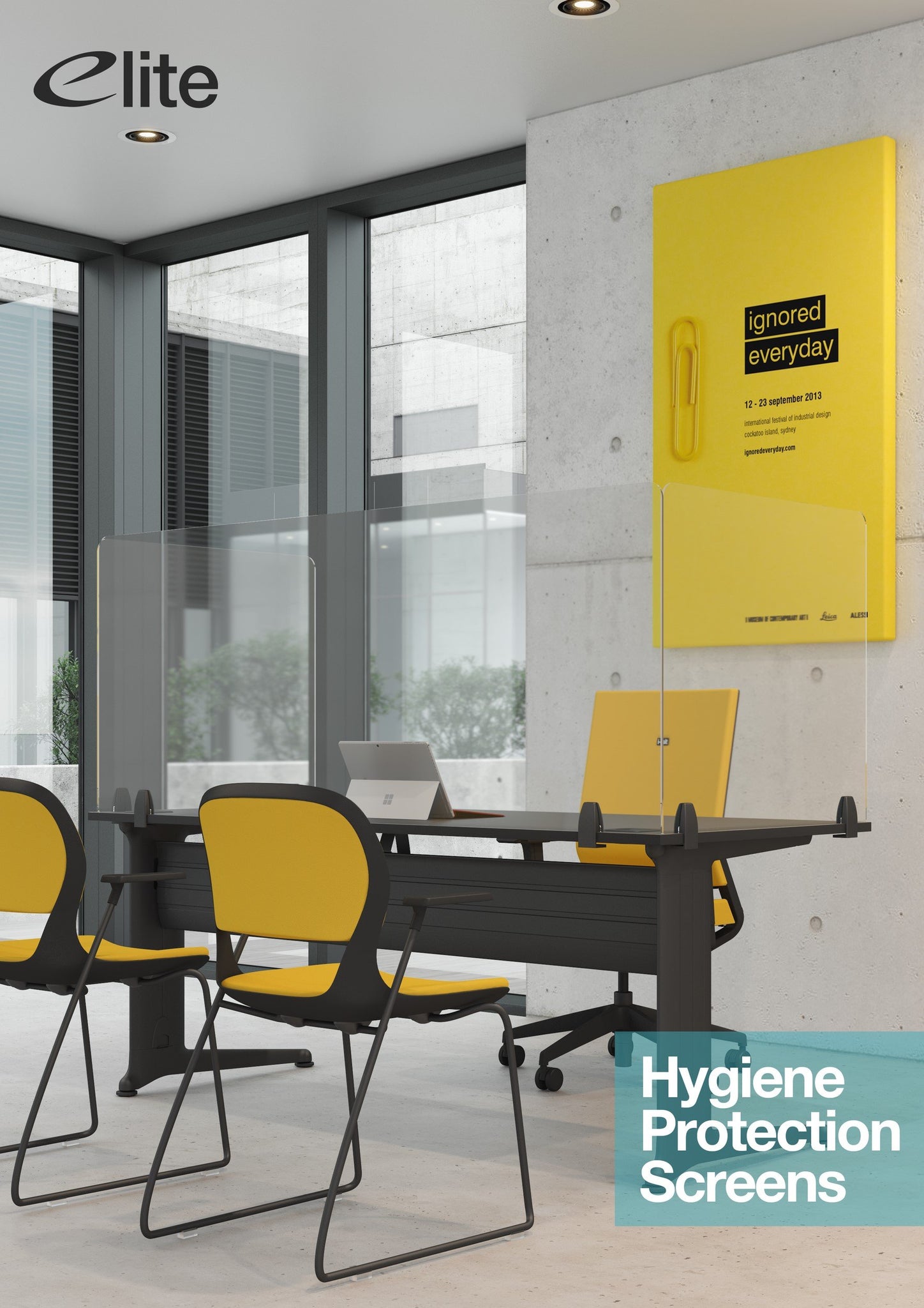 Desk Mounted Hygiene Protection Screen  for Single Desks with Screens