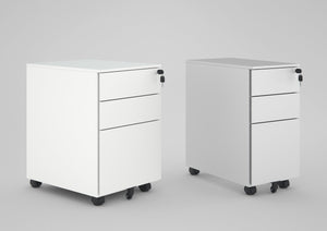 Mobile 3 Drawer Narrow Steel Pedestal